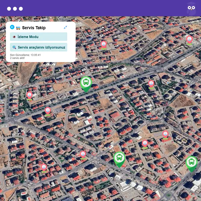 eduby veliler ve yöneticiler için canlı servis takibi