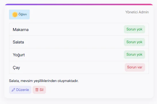 eduby günlük,aylık,haftalık yemekhane işlemleri