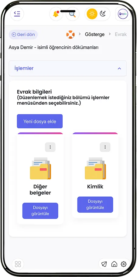 Öğrenci Evrak İşlemleri Modülü - Sınırsız Dijital Arşiv, 10MB Dosya Yükleme ve Güvenli Belge Yönetimi