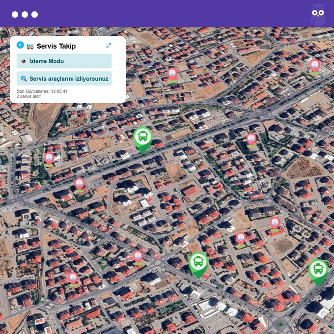 Servis Anlık Takip Modülü - Yönetici Paneli ile Canlı Servis ve Öğrenci Takibi